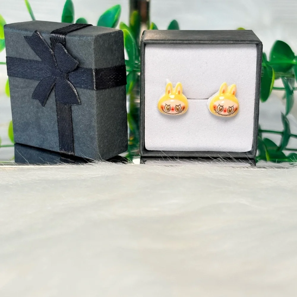 Cute‎ Yellow Monster Character Stud Earrings